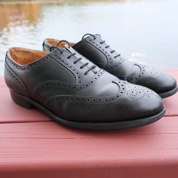 Crockett & Jones London Full-Brogue Oxford Black Calf Leather Sz UK 9 F / US 10 - Picture 1 of 13
